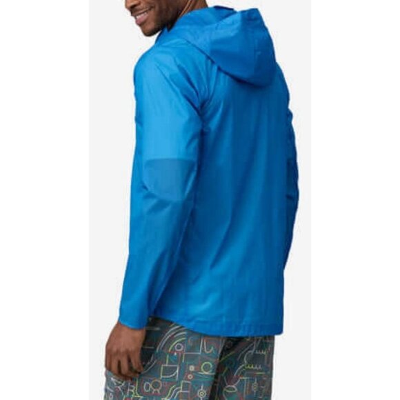 New Patagonia Houdini Vessel Blue Nylon Full Zip Packable Hooded Rain Jacket - Picture 5 of 14
